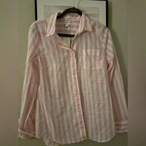 Nwt jcrew SHIRT button down pink white stripe medium